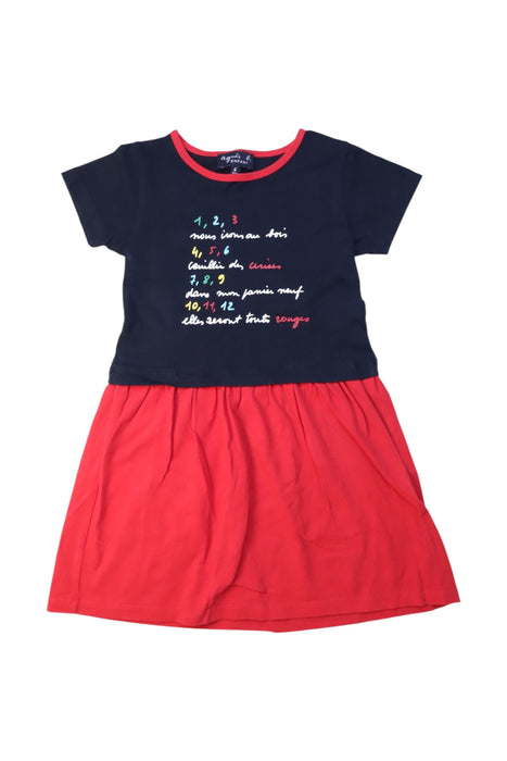 A Multicolour Short Sleeve Dresses from Agnes B Enfant in size 6T for girl. (Front View)