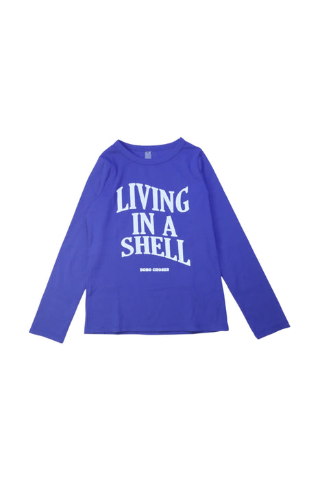 A Purple Long Sleeve T Shirts from Bobo Choses in size 8Y for boy. (Front View)