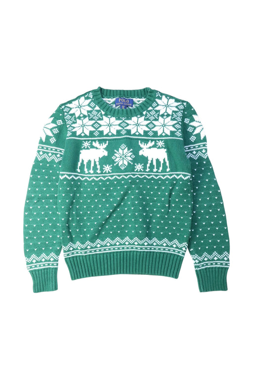 A Green Knit Sweaters from Polo Ralph Lauren in size 8Y for boy. (Front View)