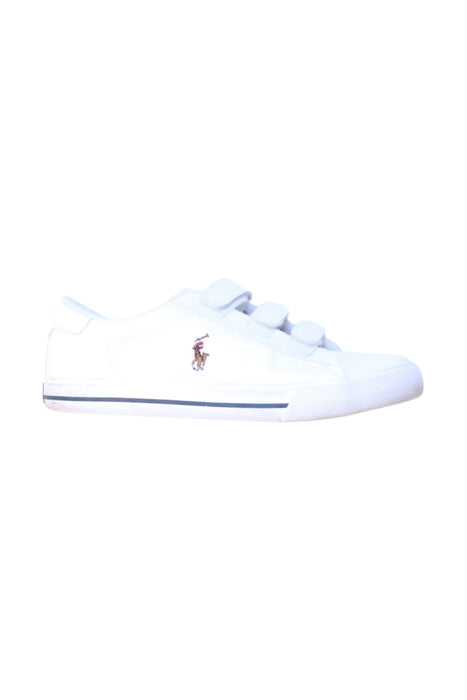 A White Sneakers from Polo Ralph Lauren in size 9Y for boy. (Front View)