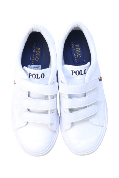 A White Sneakers from Polo Ralph Lauren in size 9Y for boy. (Back View)