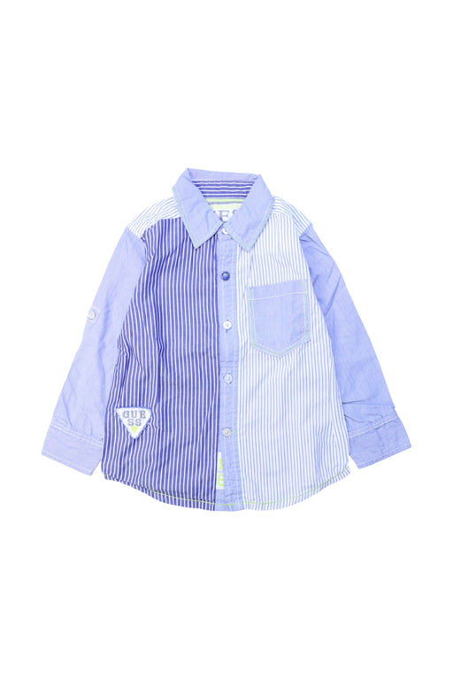 A Blue Long Sleeve Shirts from Guess in size 3T for girl. (Front View)