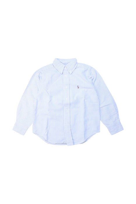A Blue Long Sleeve Shirts from Ralph Lauren in size 4T for girl. (Front View)