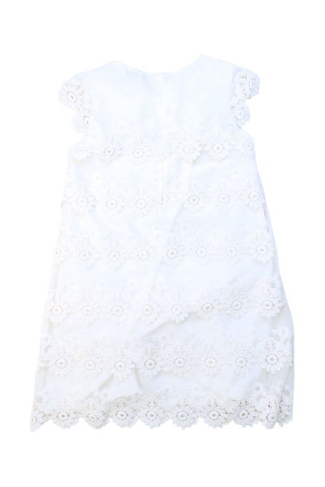 A White Sleeveless Dresses from Mayoral in size 6T for girl. (Back View)