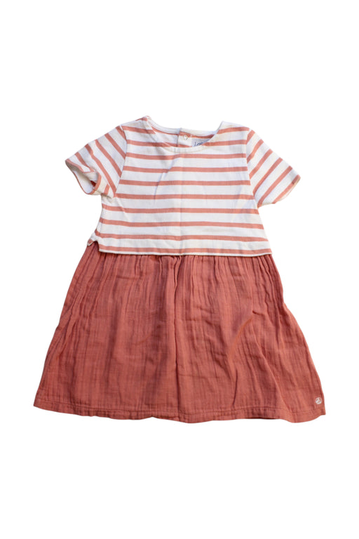 A Pink Short Sleeve Dresses from Petit Bateau in size 18-24M for girl. (Front View)