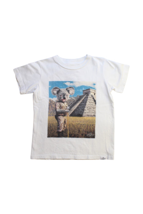 A White Short Sleeve T Shirts from Kid Dangerous in size 4T for boy. (Front View)