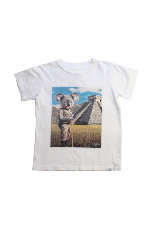 A White Short Sleeve T Shirts from Kid Dangerous in size 4T for boy. (Front View)