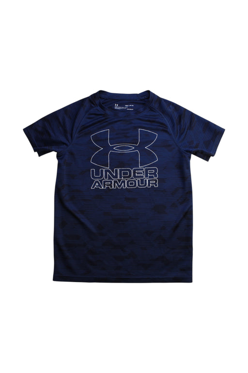 A Navy Short Sleeve T Shirts from Under Armour in size 12Y for girl. (Front View)