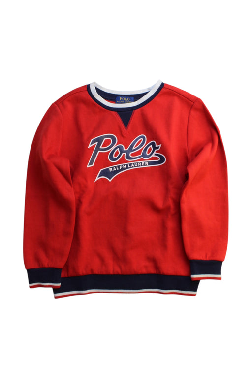 A Red Crewneck Sweatshirts from Polo Ralph Lauren in size 6T for boy. (Front View)