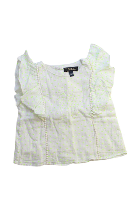 A White Short Sleeve Tops from Velveteen in size 12-18M for girl. (Front View)
