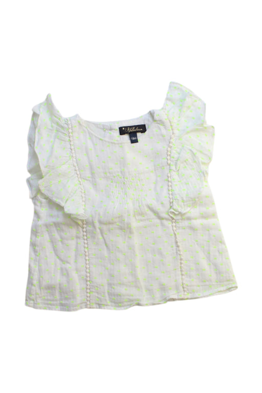 A White Short Sleeve Tops from Velveteen in size 12-18M for girl. (Front View)