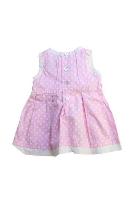 A Pink Sleeveless Dresses from Chateau de Sable in size 3-6M for girl. (Back View)