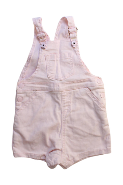 A Pink Overall Shorts from Seed in size 12-18M for girl. (Front View)
