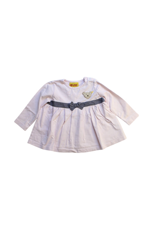 A White Long Sleeve Dresses from Steiff in size 6-12M for girl. (Front View)