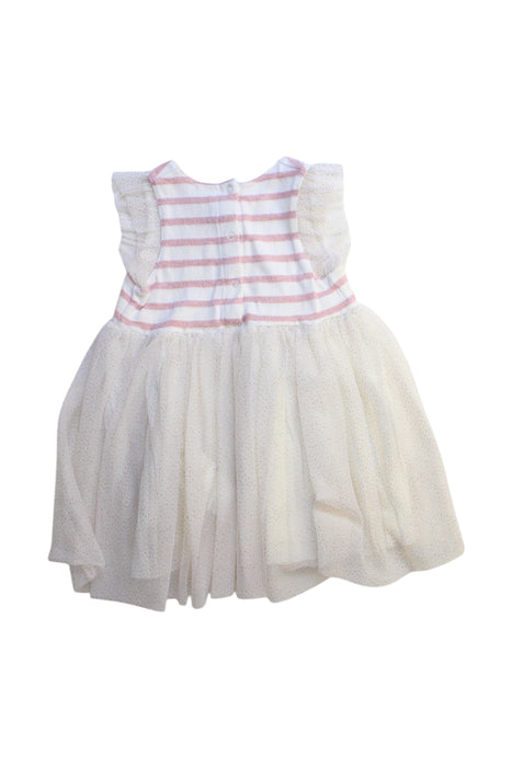 A Pink Sleeveless Dresses from Petit Bateau in size 12-18M for girl. (Back View)