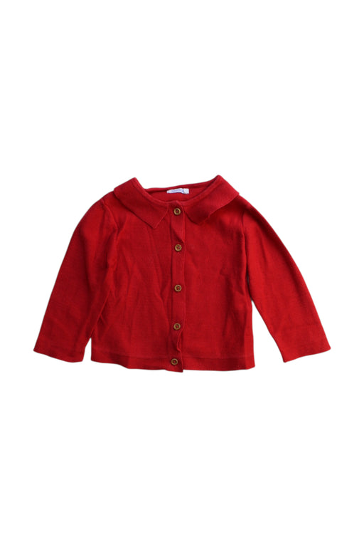 A Red Cardigans from Bout'Chou in size 6-12M for girl. (Front View)