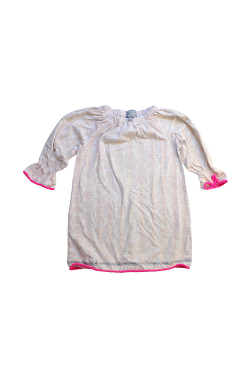 A White Long Sleeve Dresses from and the little dog laughed in size 4T for girl. (Front View)