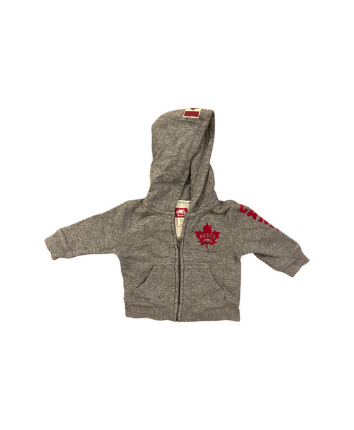 A Grey Hooded Sweatshirts from Roots in size 3-6M for neutral. (Front View)