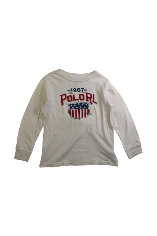 A White Long Sleeve T Shirts from Polo Ralph Lauren in size 3T for boy. (Front View)