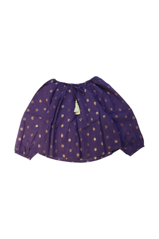 A Purple Long Sleeve Tops from Velveteen in size 4T for girl. (Front View)