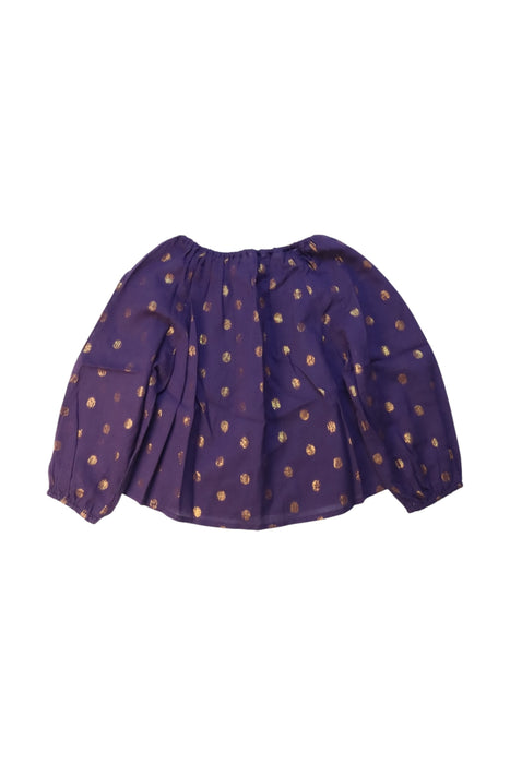 A Purple Long Sleeve Tops from Velveteen in size 4T for girl. (Back View)