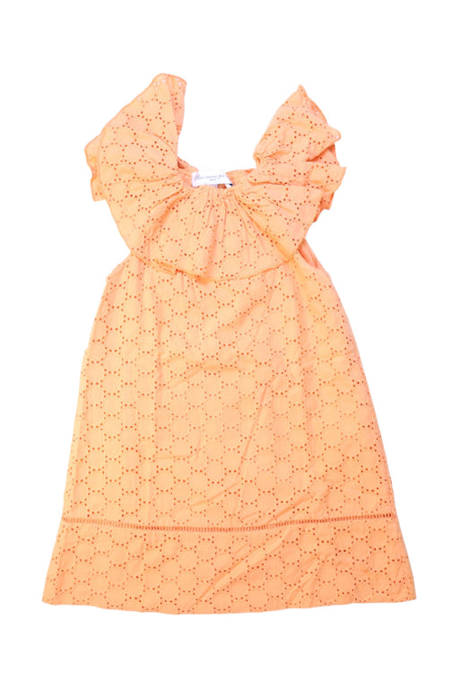 A Peach Sleeveless Dresses from Bleu Comme Gris in size 4T for girl. (Front View)