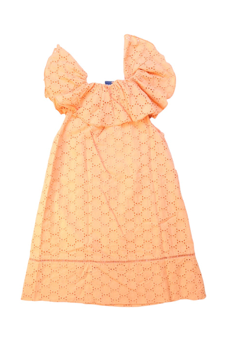 A Peach Sleeveless Dresses from Bleu Comme Gris in size 4T for girl. (Back View)