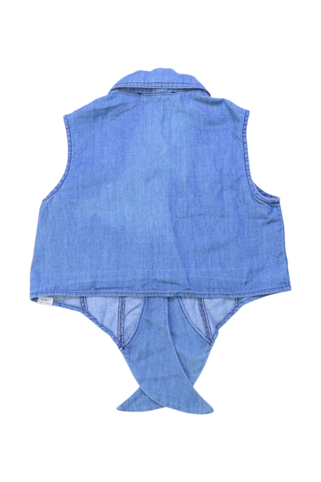 A Blue Sleeveless Shirts from Little Marc Jacobs in size 5T for girl. (Back View)