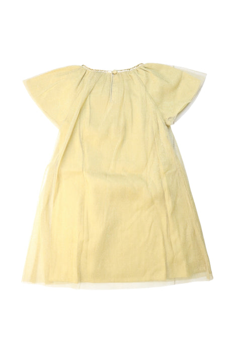 A Beige Sleeveless Dresses from CdeC in size 4T for girl. (Back View)