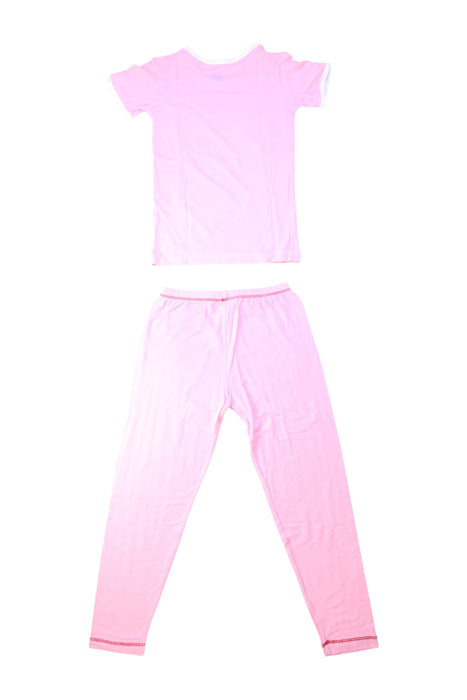 A Pink Pyjama Sets from KicKee Pants in size 4T for girl. (Back View)