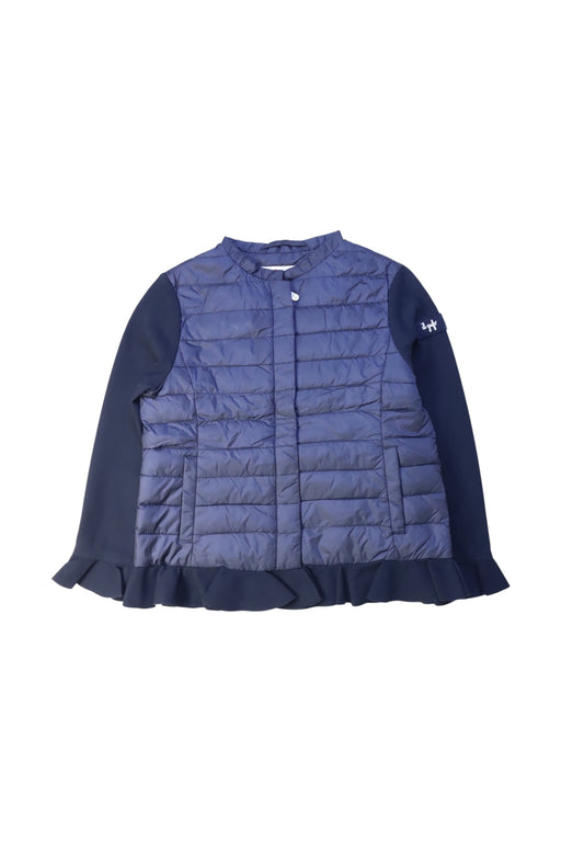 A Navy Puffer/Quilted Jackets from Il Gufo in size 6T for girl. (Front View)
