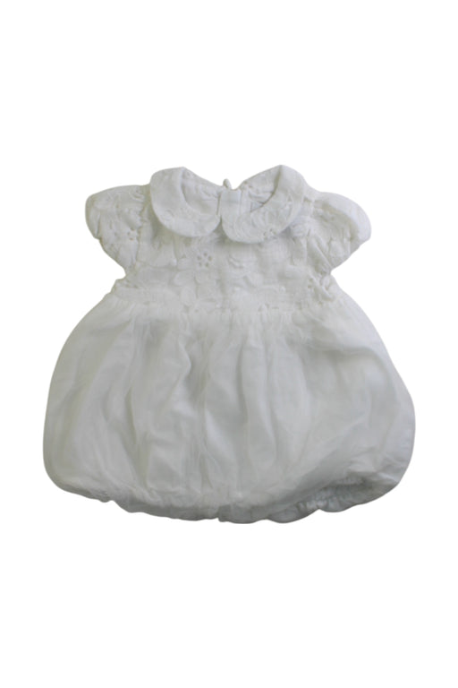 A White Short Sleeve Dresses from Chickeeduck in size 6-12M for girl. (Front View)