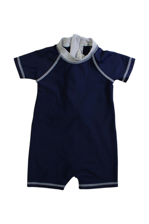 A Navy Swimsuits from Bout'Chou in size 6-12M for boy. (Front View)