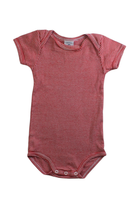 A Red Short Sleeve Bodysuits from Petit Bateau in size 3-6M for neutral. (Front View)