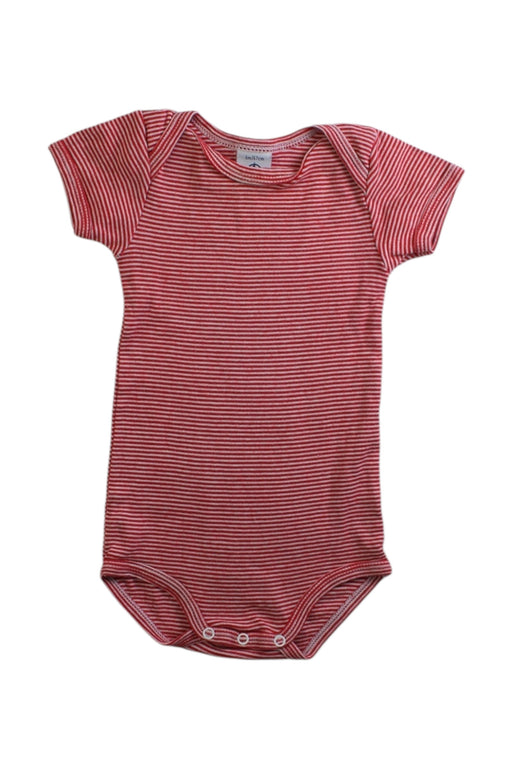 A Red Short Sleeve Bodysuits from Petit Bateau in size 3-6M for neutral. (Front View)