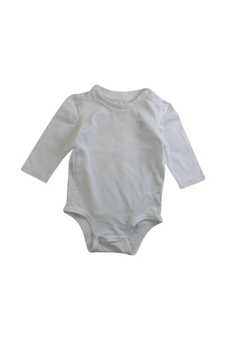 A White Long Sleeve Bodysuits from Ralph Lauren in size 0-3M for girl. (Front View)