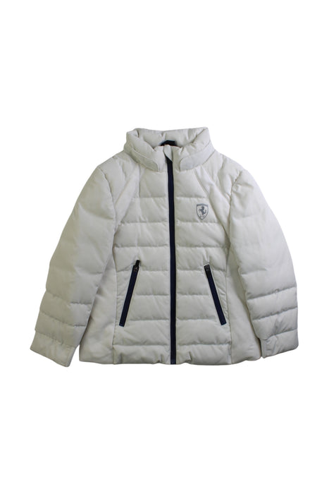 A White Puffer/Quilted Coats & Outerwear from Ferrari in size 3T for girl. (Front View)