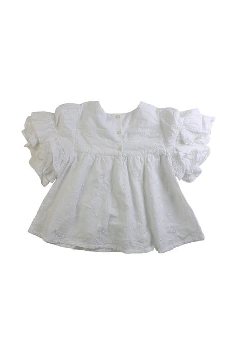 A White Short Sleeve Tops from Velveteen in size 5T for girl. (Back View)