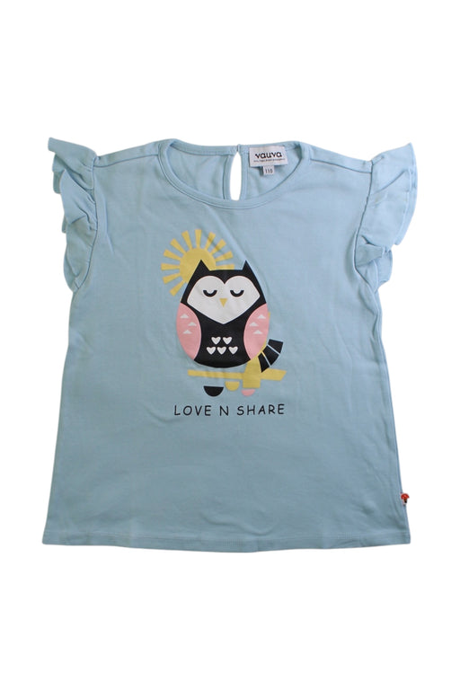 A Blue Short Sleeve T Shirts from Vauva in size 4T for girl. (Front View)