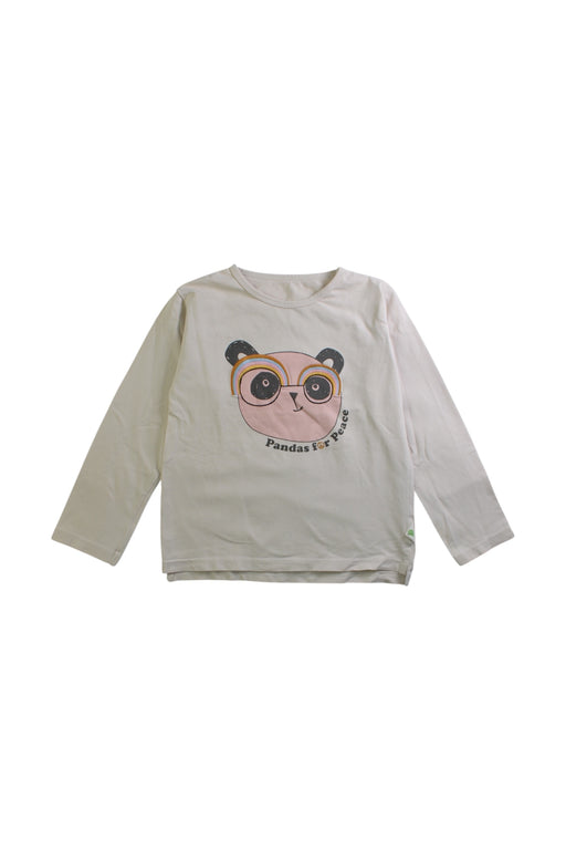 A White Long Sleeve T Shirts from The Bonnie Mob in size 6T for girl. (Front View)