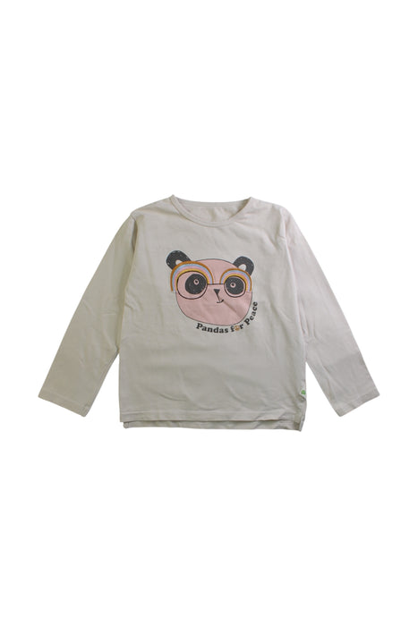 A White Long Sleeve T Shirts from The Bonnie Mob in size 6T for girl. (Front View)