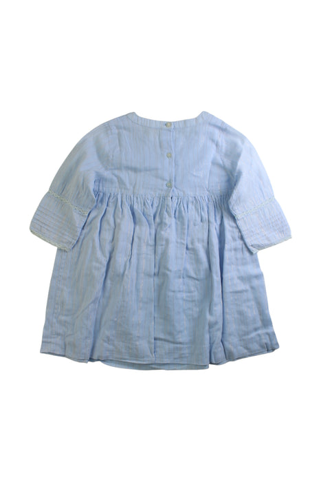 A Blue Long Sleeve Dresses from Velveteen in size 4T for girl. (Back View)