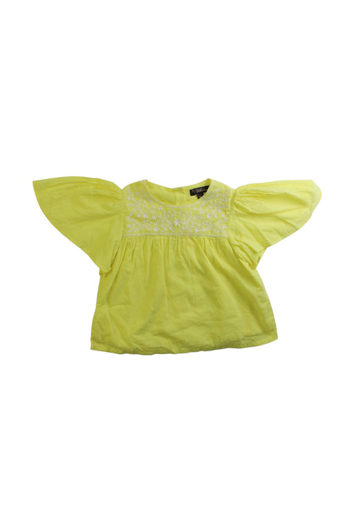 A Yellow Short Sleeve Tops from Velveteen in size 6T for girl. (Front View)