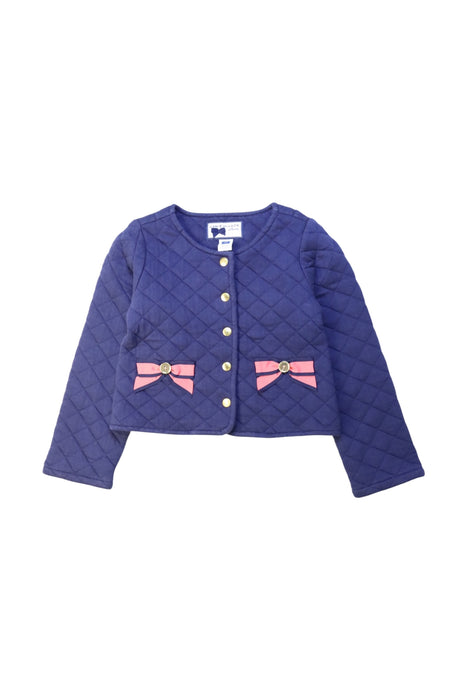 A Navy Puffer/Quilted Jackets from Janie & Jack in size 3T for girl. (Front View)