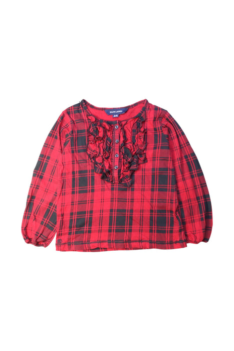 A Red Long Sleeve Tops from Ralph Lauren in size 3T for girl. (Front View)