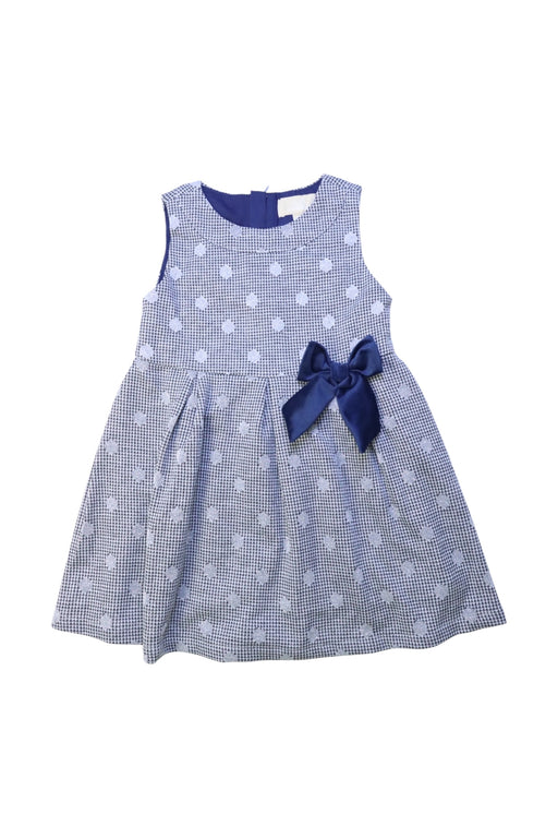A Blue Sleeveless Dresses from Chickeeduck in size 4T for girl. (Front View)