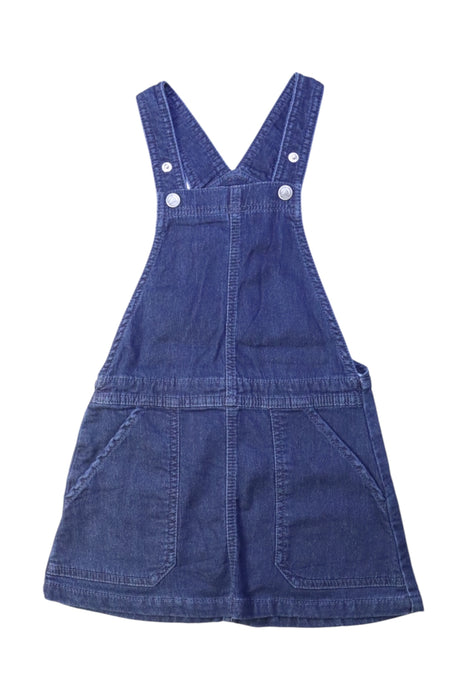 A Navy Overall Dresses from Petit Bateau in size 6T for girl. (Front View)