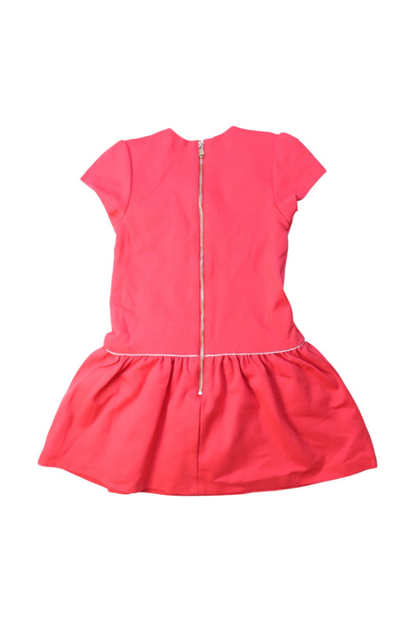 A Red Short Sleeve Dresses from Jacadi in size 6T for girl. (Back View)