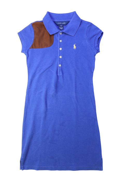 A Blue Short Sleeve Dresses from Ralph Lauren in size 7Y for girl. (Front View)