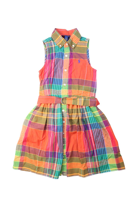 A Multicolour Sleeveless Dresses from Polo Ralph Lauren in size 7Y for girl. (Front View)